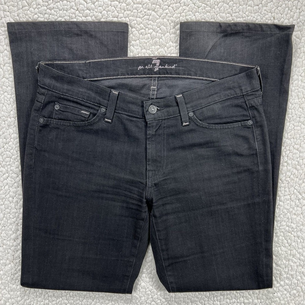 7 For All Mankind Bootcut‎ Jeans Women's Size 31 Black Boho Western Rodeo